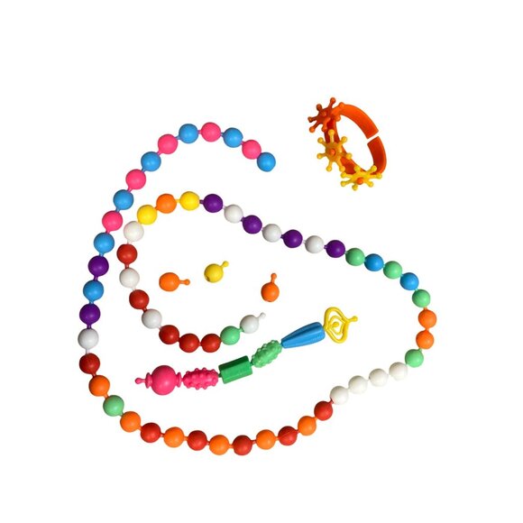 Children's Beading Toy Kit Cordless Pop Snap Together Beads with Storage Box - Picture 4 of 13